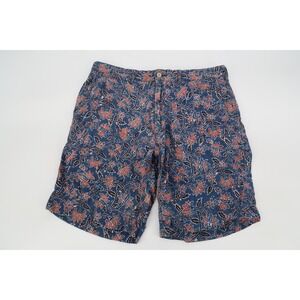 Faherty Shorts Mens 32 Navy‎ Printed Cotton Floral Print Casual Chino